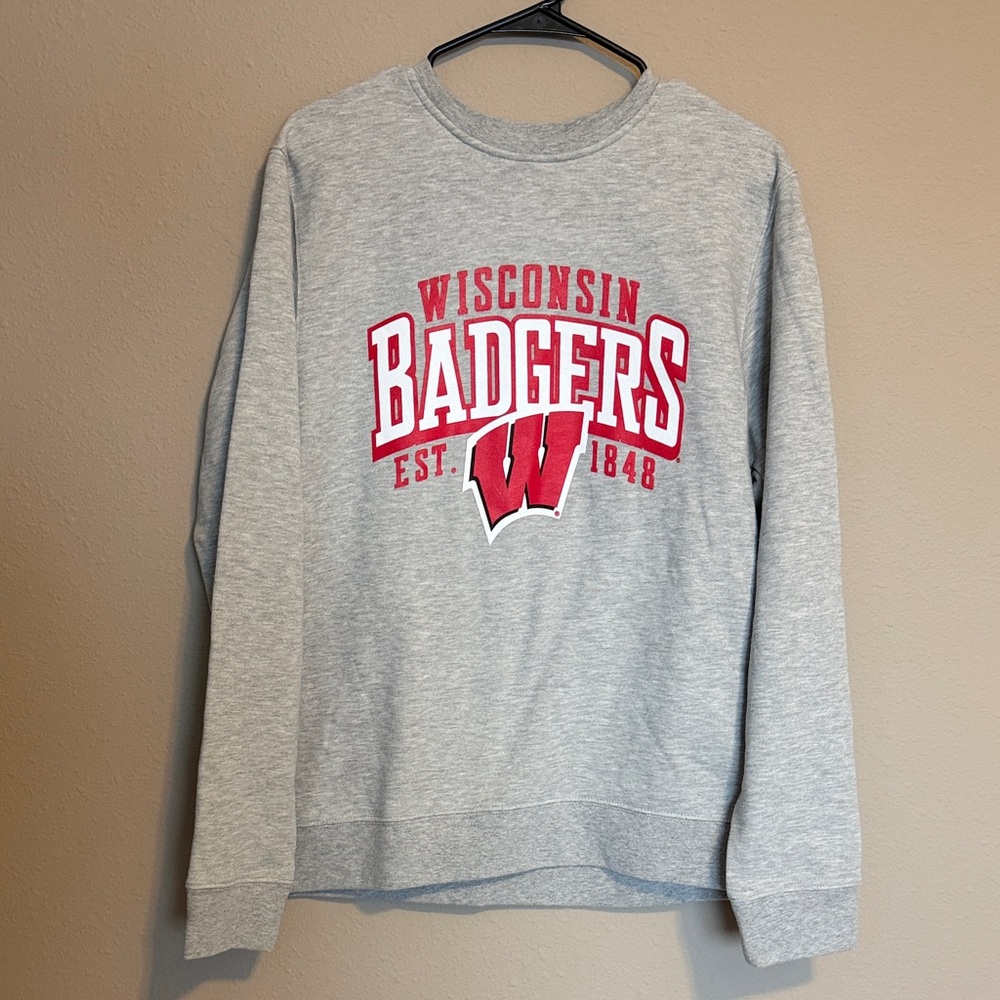 Wisconsin Badgers Crewneck Sweater - Gray